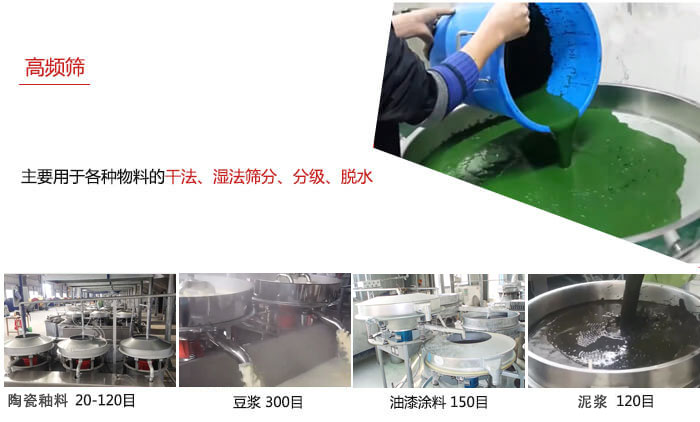 用于各種物料的干法，濕法，分級(jí)，脫水等功能