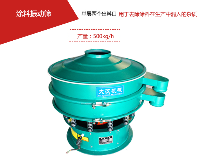 涂料屬于普通不易發(fā)生反應的物料，所以涂料振動篩采用的是碳鋼材質(zhì)。
